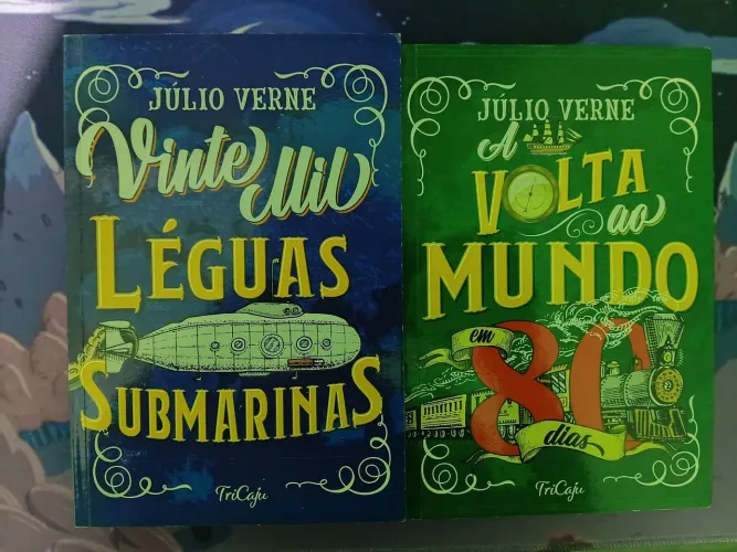 Coleção Júlio Verne: "Vinte Mil Léguas Submarinas" e "A Volta ao Mundo em 80 Dias".