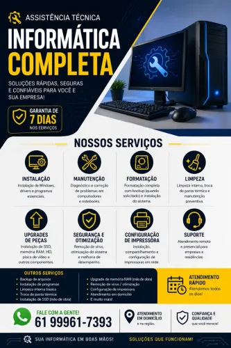 Assistência técnica completa!