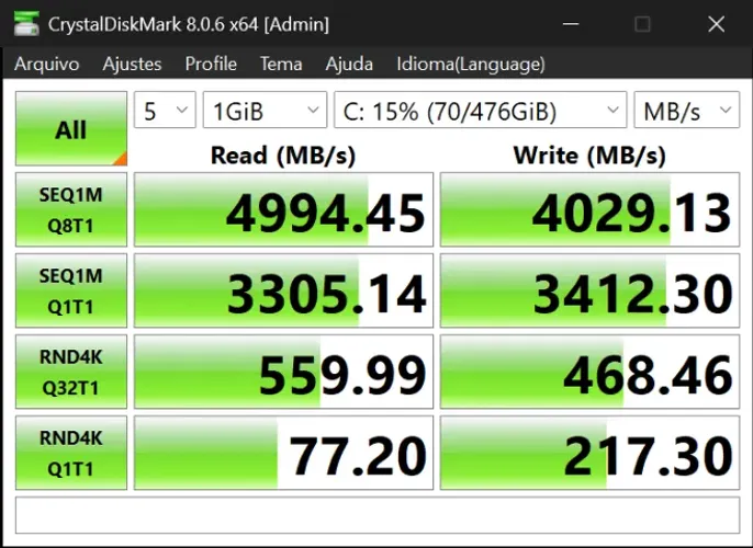 SSD 2230 NVMe SK hynix 512GB 100% saúde PCIe 4.0
