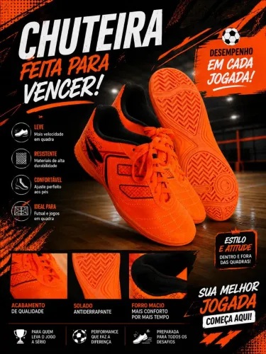 Chuteira futsal para quadra