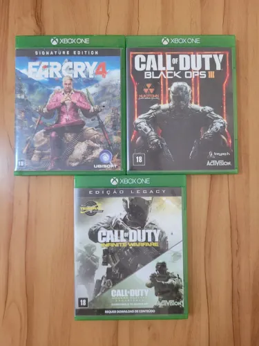 Lote com 4 jogos de Xbox One com Call of Duty e Farcry