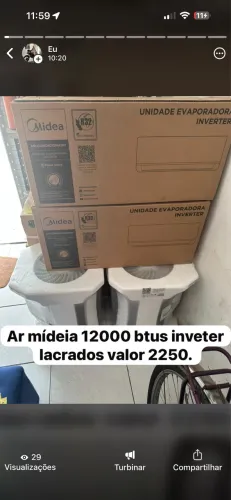 Ar mídeia 12000 btus inveter lacrados