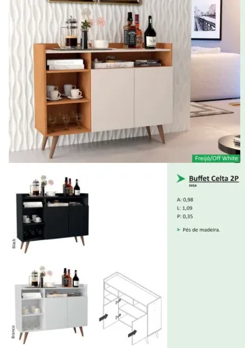 Aparador Celta 2 portas - Super Promoção 