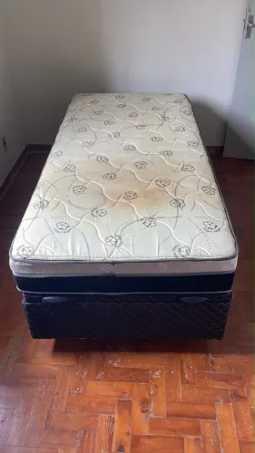 Cama baú + colchão molas ensacadas | solteiro