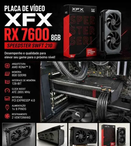 Placa de Vídeo XFX RX 7600 8GB GDDR6 | Preço Negociável
