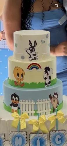 Bolo fake do baby looney tunes