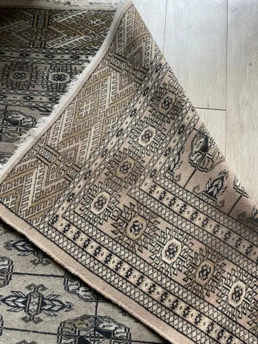 Tapete bukhara de lã feito a mão 1,90 x 1,25cm