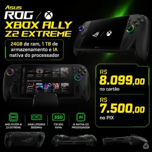 Asus ROG Xbox Ally Z2 Extreme 24 GB Ram e 1 TB Armazenamento