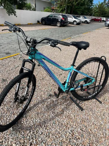 ? Bicicleta Aro 29 (Azul Turquesa e Roxo) 