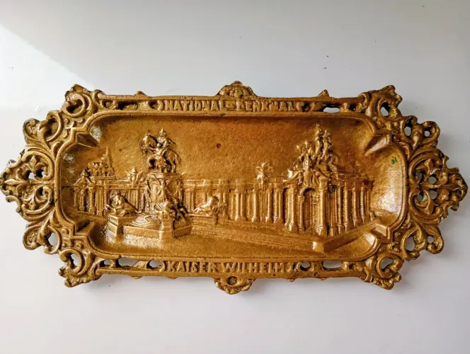 BANDEJA ALEMÃ DECORATIVA EM BRONZE