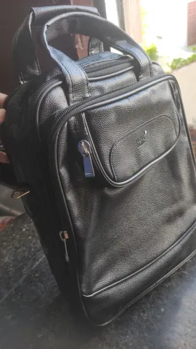 Bolsa Mochila Montblanc 100% Couro Legítimo Original Preta
