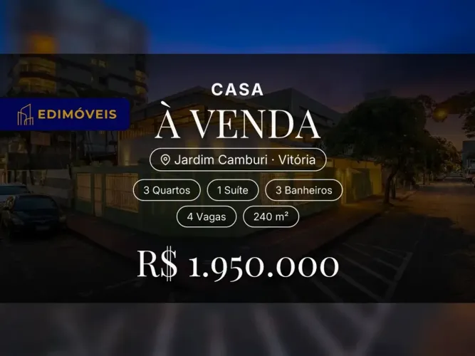 Casa 3 quartos em Jardim Camburi, a poucos passos da praia e com excelente localização