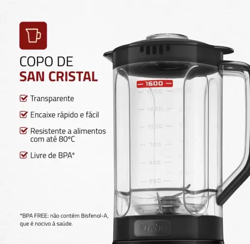 Liquidificador mundial turbo com filtro