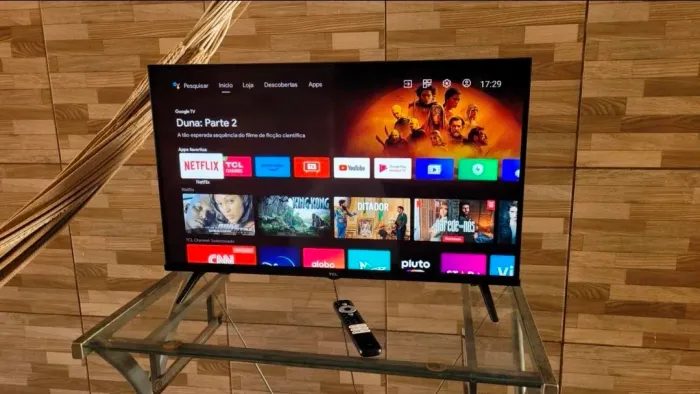 TV SMART E ANDROID MODELO NOVO TODA ORIGINAL E CONTROLE TBM