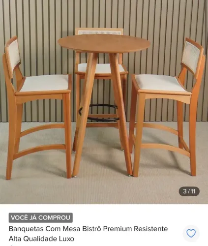 Banquetas Com Mesa Bistrô Premium Resistente Alta Qualidade Luxo