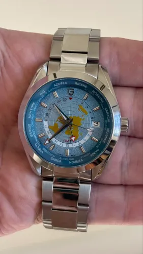 Relógio automático Pagani Design World Map GMT.