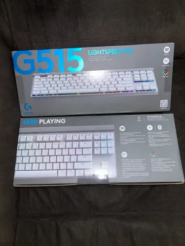 Teclado Mecânico Gamer Logitech G515 TKL Sem Fio Wireless US Branco