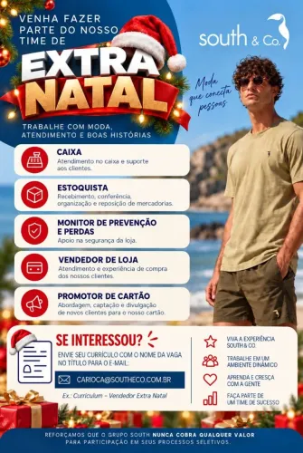 Vendedor, Caixa, promotor e estoquistas -  Turno -Manhã/tarde/noite