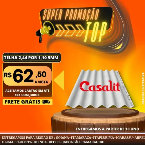 Telha impermeabilizada de fábrica, frete grátis