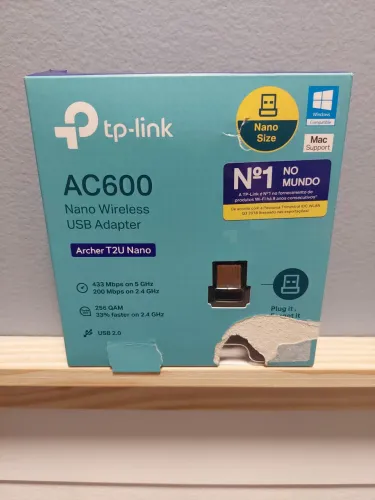 Adaptador Wi-Fi USB TP-Link Archer T2U Nano AC600 (Dual Band) Sem Uso