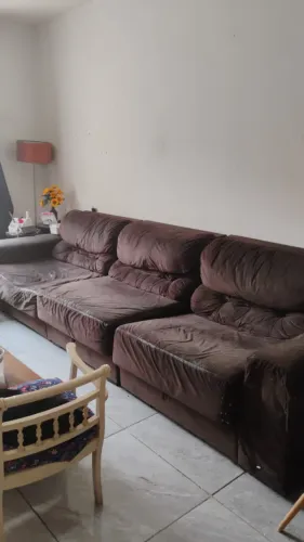 Sofá articulado 3 lugares com 3,20m em Suede marrom