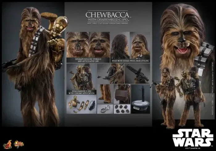 Hot Toys MMS766 Chewbacca com robo C-3PO -star wars