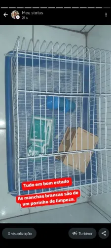 Gaiola de Hamster com acessórios, ração e forragem