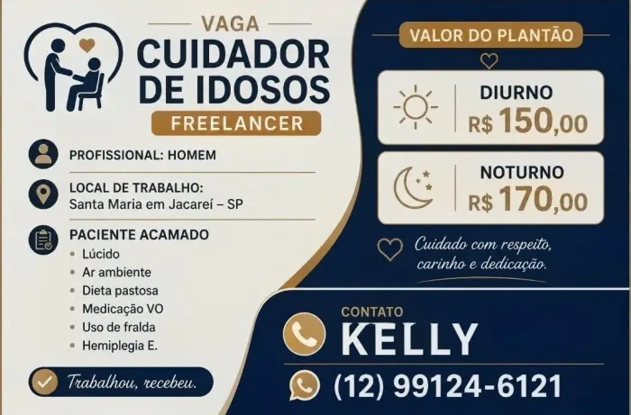 Vaga cuidador de idosos