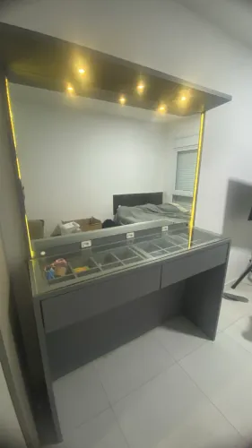 Penteadeira Camarim com Espelho LED - 140 cm x 2,00 m