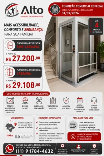 Plataforma e Elevador residencial