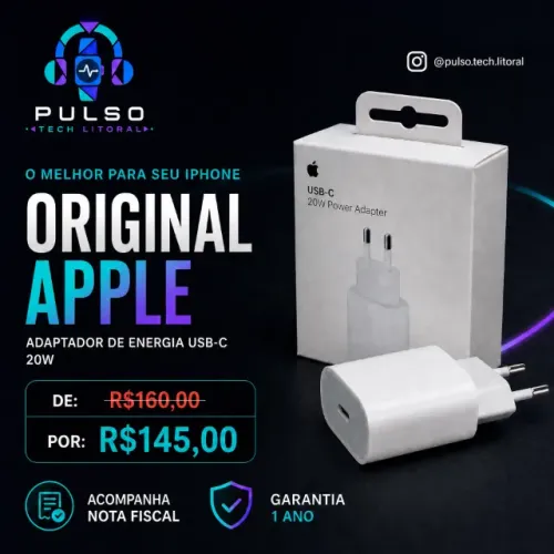 Fonte 20w Original - Lacrado - 1 ano de garantia
