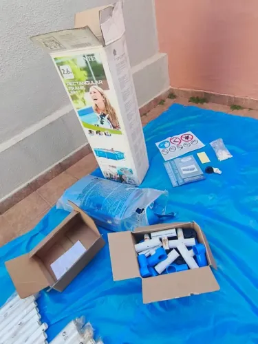 Piscina Intex retangular de armação metálica galvanizada , 2.282 litros