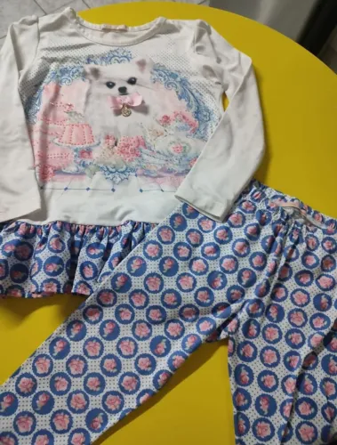 conjunto petit cherie azul com branco tam 2