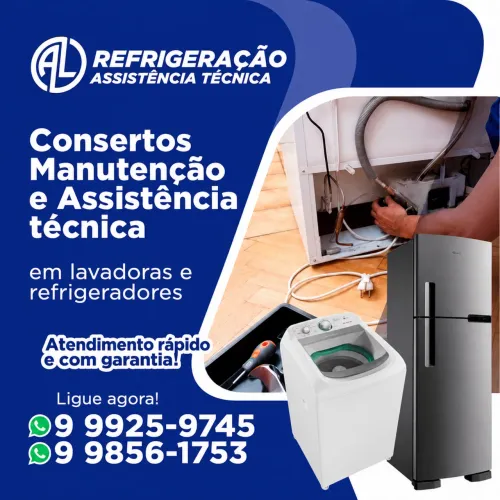 Conserto de geladeiras e máquinas de lavar.