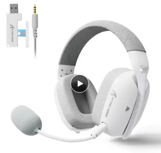 Fone de Ouvido Gamer Sem Fio ATTACK SHARK L80PRO 2.4G Bluetooth com Fio, Ultraleve 203g, M