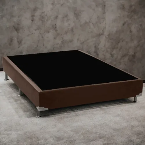 Base Box Casal Simples Corino Marrom - ALTO NIVEL CAMAS E COLCHOES / pronta entrega 