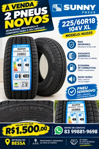 2 pneus zero para venda