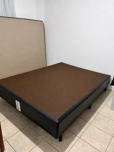 Base cama box casal ortobom preta