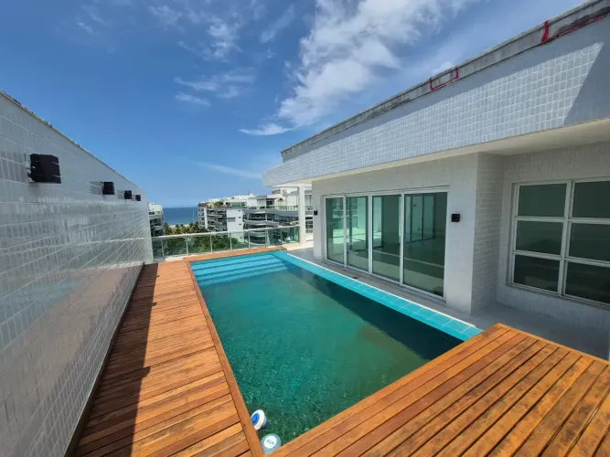 Cobertura duplex Mônaco, vista Mar praia da Barra, 5 suites com piscina e churrasqueira