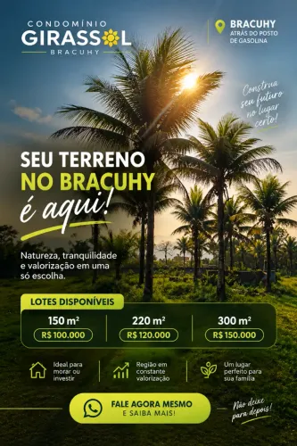 TERRENOS NO BRACUHY A PARTIR DE R$ 100 MIL!