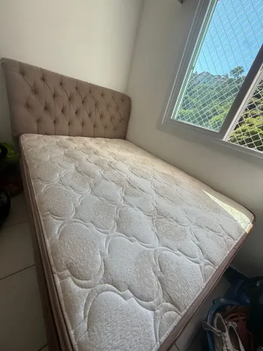 Cama box casal com cabeceira - Heval Lucca