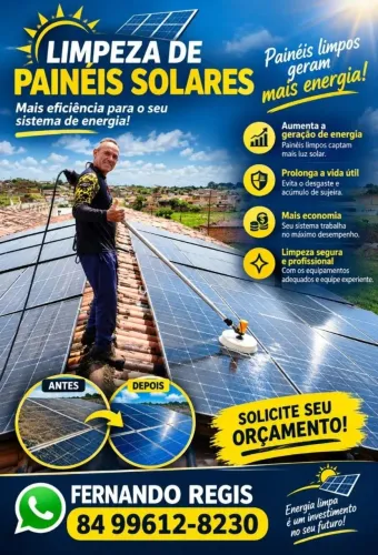 Limpeza placas solares