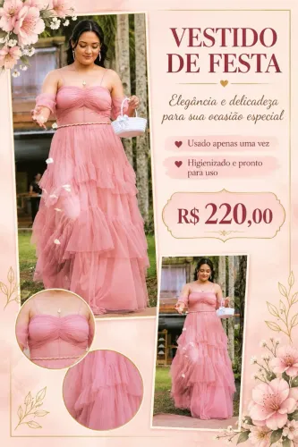 Vestidos de festa usado uma unica vez