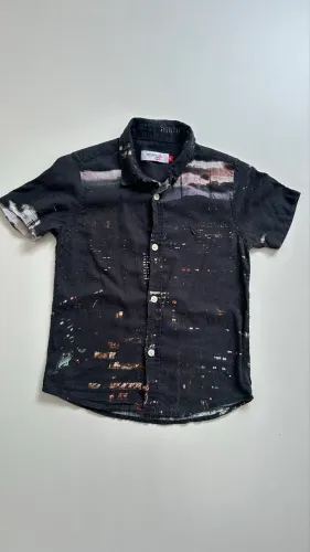 Camisa Social Reserva Mini Preta - Tamanho 4