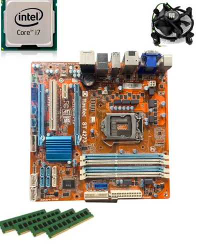 Kit com placa mãe itautec ST4273, processador intel core I7, 32gb de RAM e um air cooler