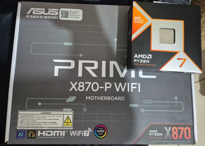 Kit upgrade Ryzen 7 9850x3d, Asus X870-P Wifi<br><br>9850X3D + X870 Asuskitupgr