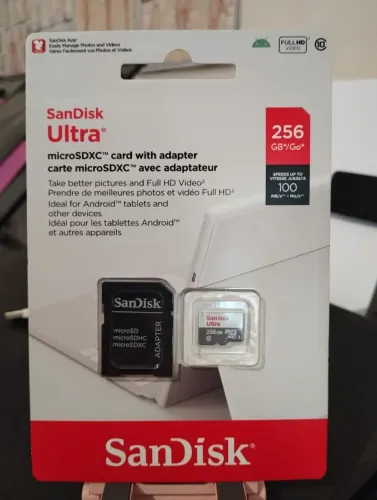 Microsd 256gb Sandisk Original Ultra Classe 10 Até 100mb/s