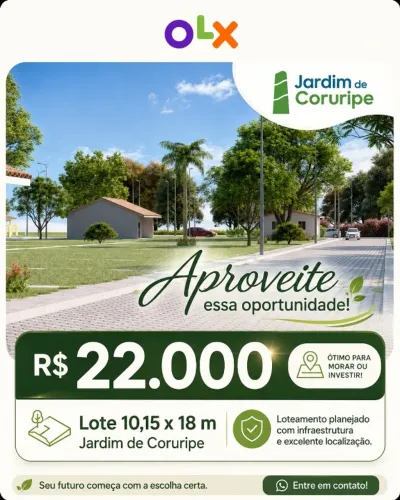 VENDE-SE LOTE NO RES. JARDIM CORURIPE