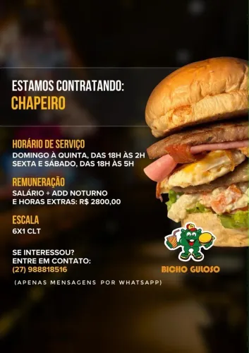 CONTRATA-SE CHAPEIRO (Bicho Guloso)