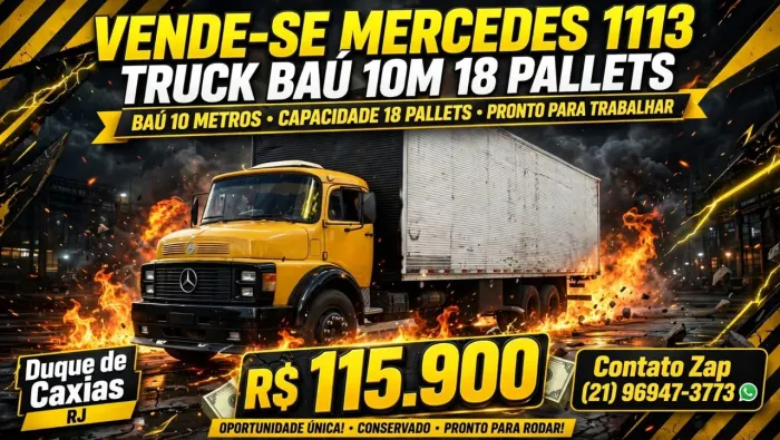 Mercedes 1113 Truck Baú 10m 18 Pallets Documentado - Duque de Caxias